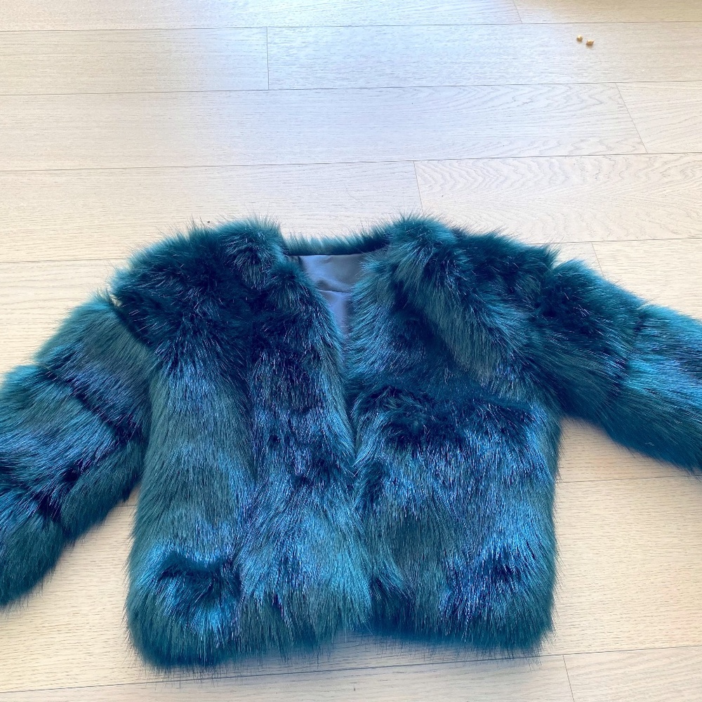 Faux fur jacket Green Small
